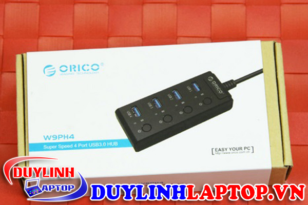 Bộ chia 4 Port USB 3.0 ORICO W9PH4-U3 - 4 cổng USB 3.0 nút nguồn riêng