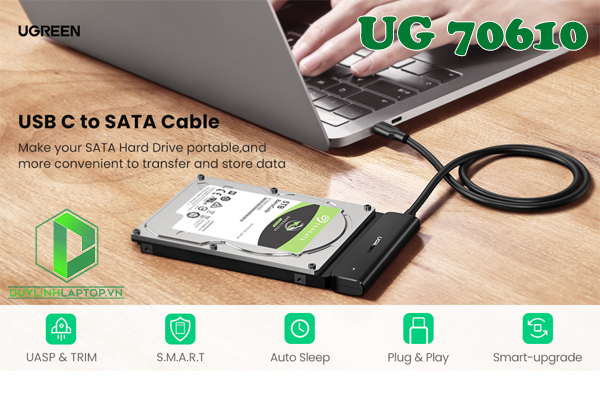 Cáp chuyển đổi USB Type C to SATA Ugreen 70610 - 7