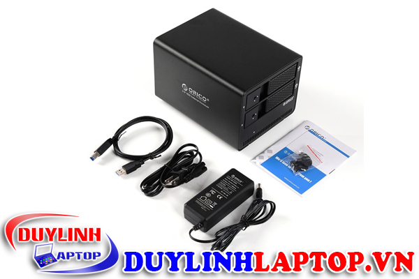 Hộp đựng 2 ổ cứng 3.5/2.5 ORICO 9528U3, kết nối USB 3.0, vỏ nhôm, có quạt. (Đen)