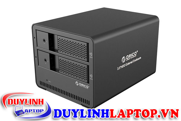 Hộp đựng 2 ổ cứng 3.5/2.5 ORICO 9528U3, kết nối USB 3.0, vỏ nhôm, có quạt. (Đen)