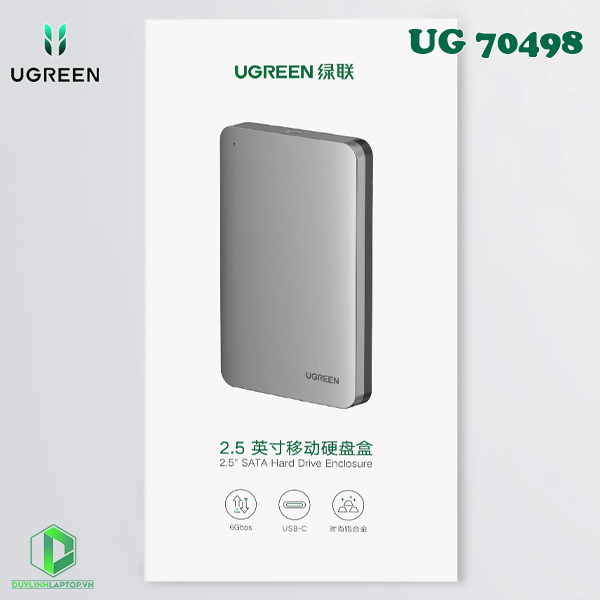 Box đựng ổ cứng HDD, SSD 2.5 inch SATA (Type A to Type C) Ugreen 70498