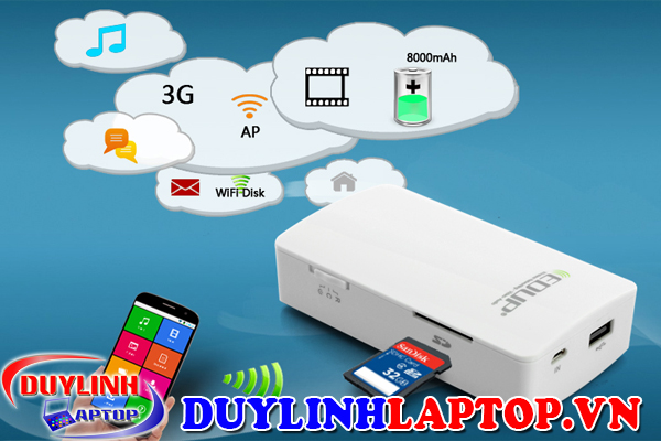 Sạc dự phòng đa năng EDUP 8000mAH - (Power Bank, Wireless Storage, 3G WIFI Router)