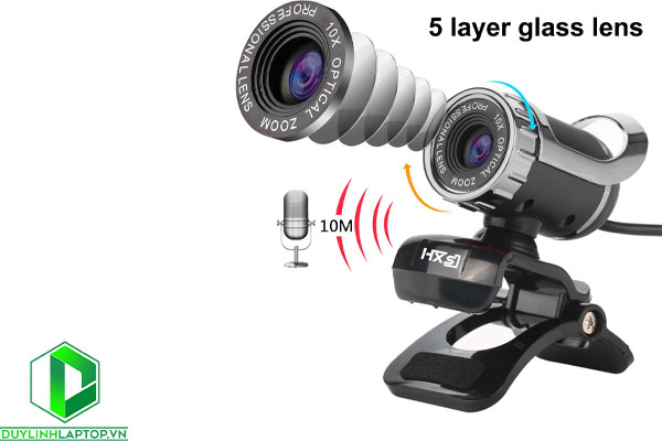 Webcam Tích Hợp Micro Xoay 360 Độ Cho Máy Tính