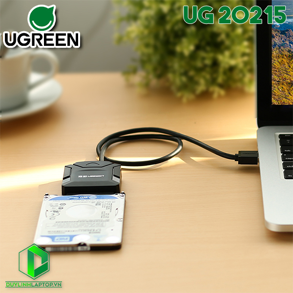 Cáp USB 2.0 to SATA dùng cho HDD/SSD 2,5 và 3,5 có nguồn phụ Ugreen 20215