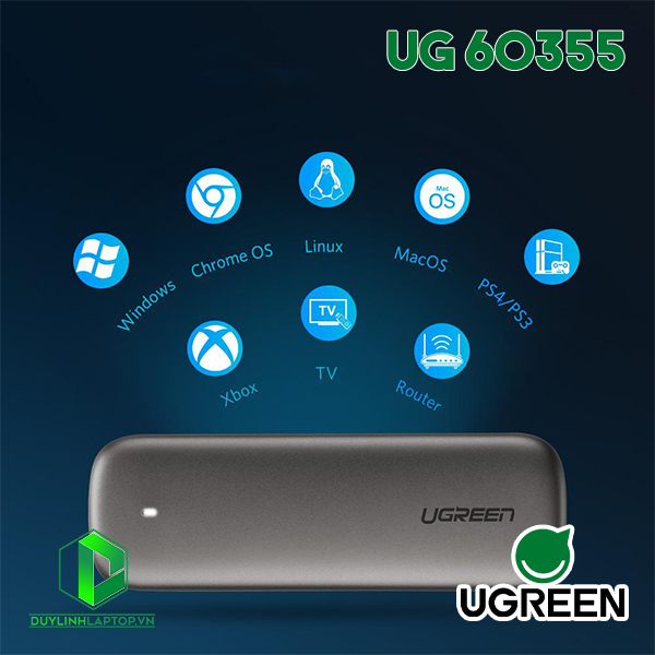 Box đựng ổ cứng SSD M.2 Sata NGFF chuẩn kết nối USB 3.0 Ugreen 60355