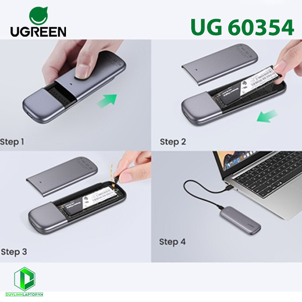 Box đựng ổ cứng SSD M.2 NVMe chuẩn kết nối USB Type C Ugreen 60354