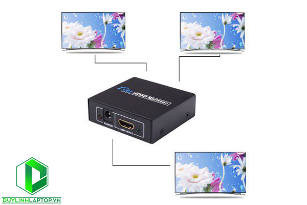 Bộ chia HDMI Switch 1 ra 2 Full HD 1080 đen - Hàng Chính Hãng