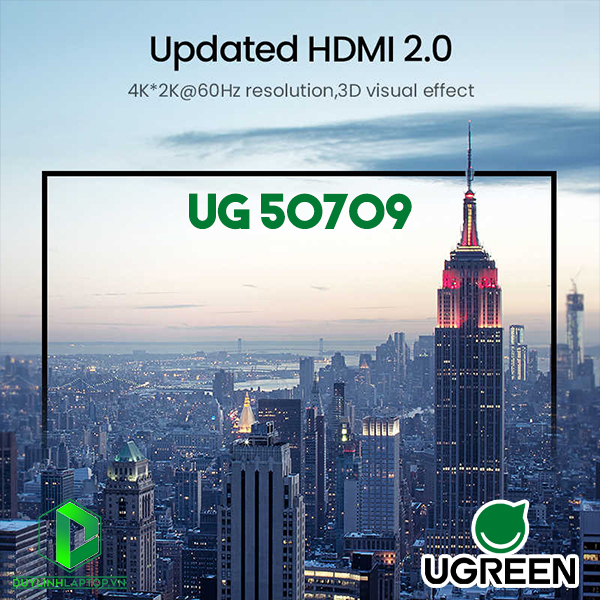 Bộ gộp HDMI 2.0 3 vào 1 hỗ trợ 4K2K@60Hz Ugreen 50709