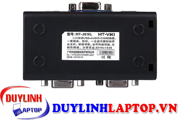 KVM Switch 2Port Auto USB+Audio+VGA. Chuyển mạch tự động 2 CPU ra 1 màn hình MT-261KL