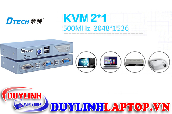 KVM Switch 2 port VGA USB and PS2 DTECH DT-8021