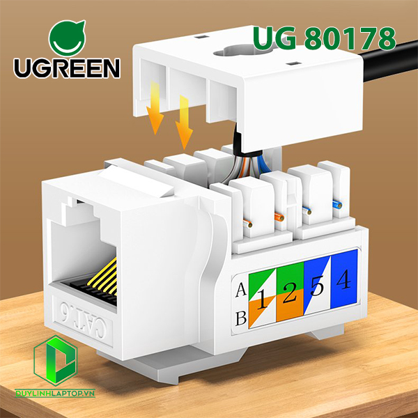 Đầu nối RJ45 âm tường cho dây mạng Cat6 Ugreen 80178