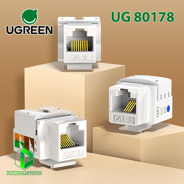 Đầu nối RJ45 âm tường cho dây mạng Cat6 Ugreen 80178