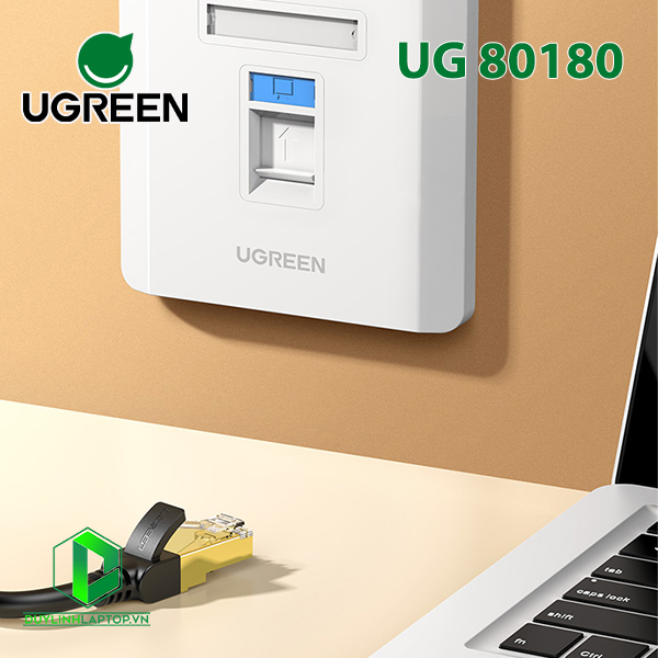 Đế âm tường RJ45 bằng nhựa màu trắng Ugreen 80180