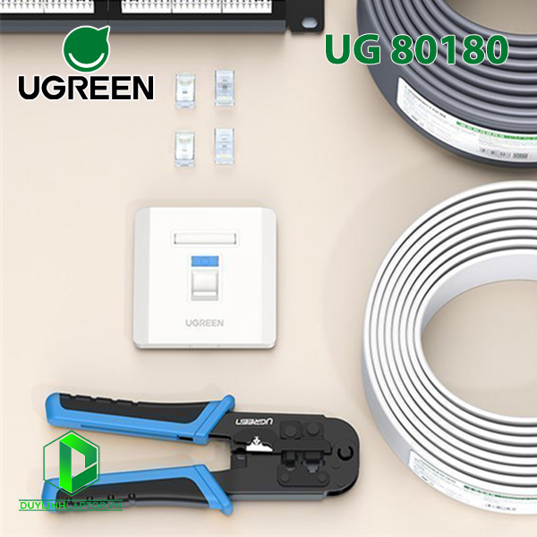 Đế âm tường RJ45 bằng nhựa màu trắng Ugreen 80180