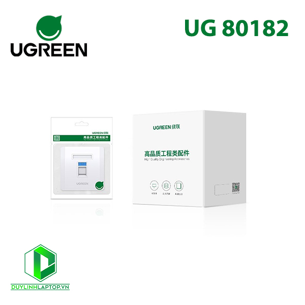 Đế âm tường RJ45/ RJ11 bằng nhựa màu trắng Ugreen 80182