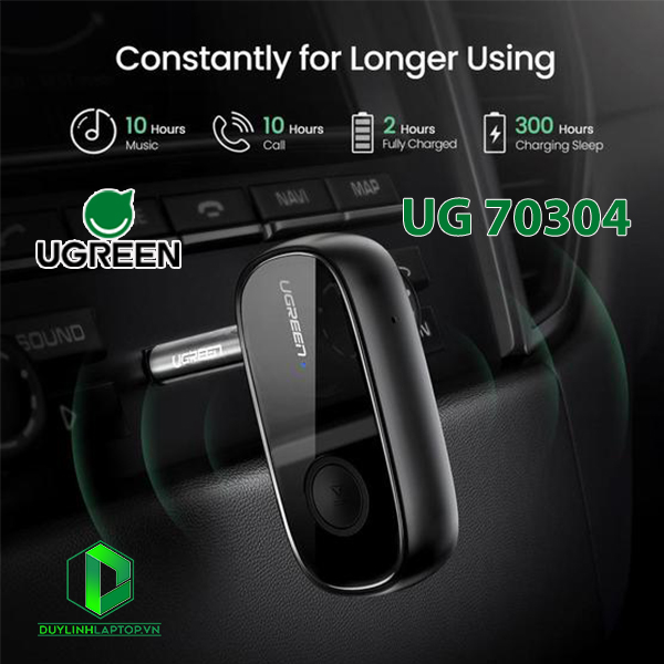 Bộ thu bluetooth 5.0 sử dụng trên ô tô, loa chính hãng hỗ trợ APTX Ugreen 70304