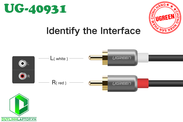 Cáp loa AV 2 ra 2 cao cấp dài 0.5m chính hãng Ugreen UG-40931