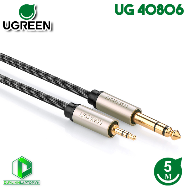 Cáp chuyển đổi âm thanh 3.5mm sang 6.5mm dài 5M Ugreen 40806