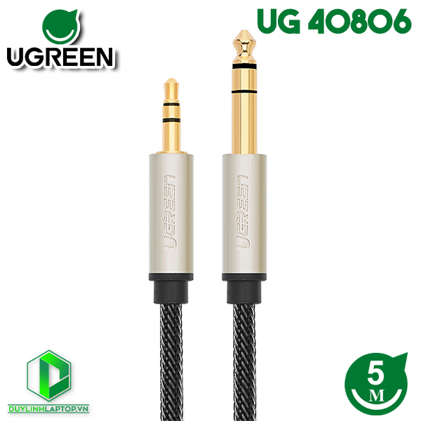 Cáp chuyển đổi âm thanh 3.5mm sang 6.5mm dài 5M Ugreen 40806