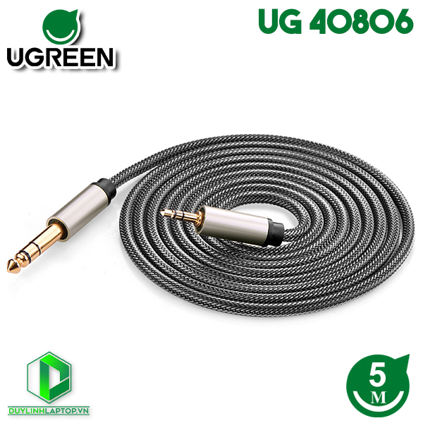 Cáp chuyển đổi âm thanh 3.5mm sang 6.5mm dài 5M Ugreen 40806