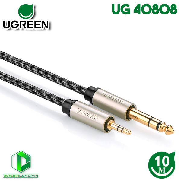 Cáp chuyển đổi âm thanh 3.5mm sang 6.5mm dài 10M Ugreen 40808