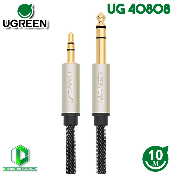 Cáp chuyển đổi âm thanh 3.5mm sang 6.5mm dài 10M Ugreen 40808