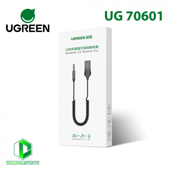 Bộ thu bluetooth 5.0 tích hợp mic sử dụng trên ô tô, loa Ugreen 70601