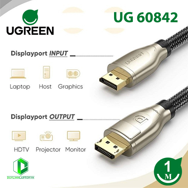 Cáp Displayport 1.4 dài 1m hỗ trợ 8K/60Hz Ugreen 60842