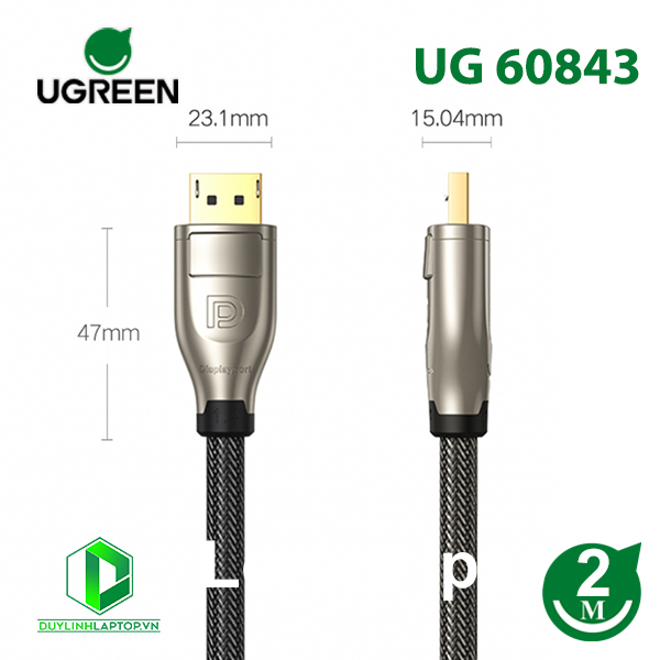 Cáp Displayport 1.4 dài 2m hỗ trợ 8K/60Hz Ugreen 60843