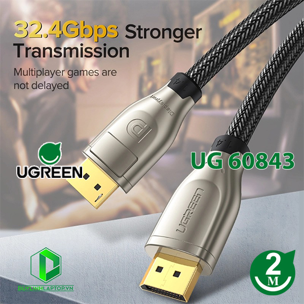 Cáp Displayport 1.4 dài 2m hỗ trợ 8K/60Hz Ugreen 60843