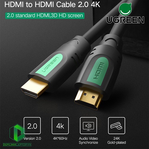 Cáp HDMI 2.0 cao cấp dài 5m chính hãng UGREEN UG-40464 hỗ trợ 3D, 4K