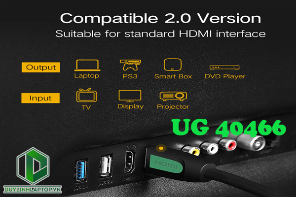 Cáp HDMI 2.0 cao cấp dài 10m chính hãng UGREEN UG-40466 hỗ trợ 3D, 4K