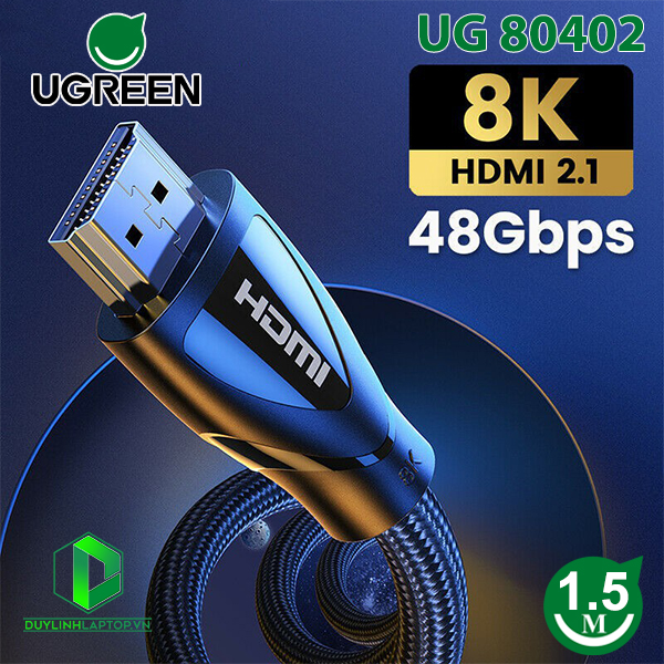 Cáp HDMI 2.1 dài 1,5M hỗ trợ độ phân giải 8K@60Hz Ugreen 80402