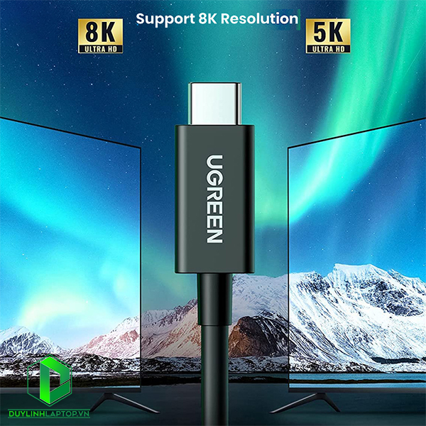 Cáp USB Type C (Thunderbolt 4) dài 0,8m Ugreen 30389 hỗ trợ 8K/60Hz
