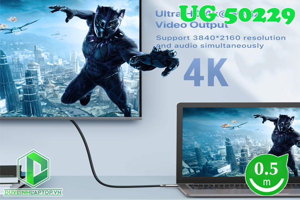 Cáp USB Type C 3.1 Gen 2 dài 0.5m Ugreen 50229 hỗ trợ 4K2K@60Hz