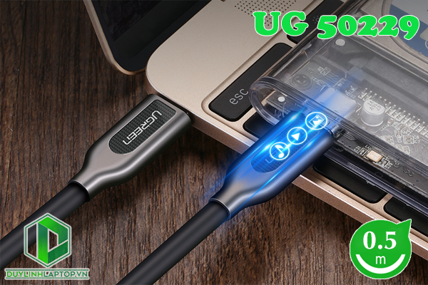 Cáp USB Type C 3.1 Gen 2 dài 0.5m Ugreen 50229 hỗ trợ 4K2K@60Hz