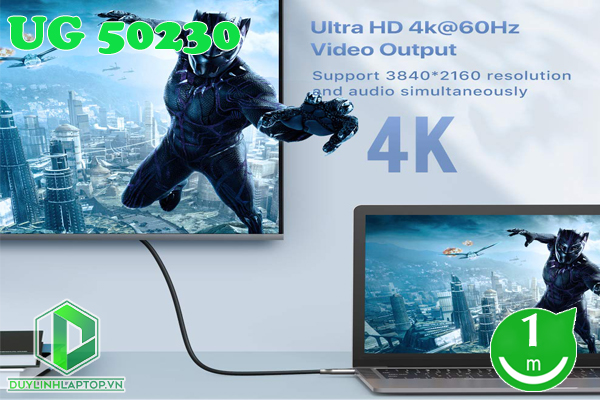 Cáp USB Type C 3.1 Gen 2 dài 1m Ugreen 50230 hỗ trợ 4K2K@60Hz