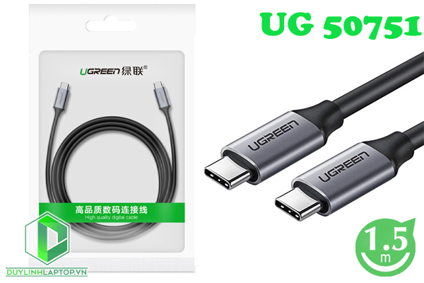 Cáp USB Type C 2 đầu dương 3.1 Gen 1 dài 1,5m Ugreen 50751