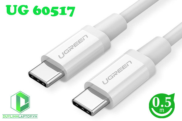 Dây Cáp USB Type C to USB Type C dài 0,5m Ugreen 60517 US264 hỗ trợ sạc nhanh và truyền dữ liệu