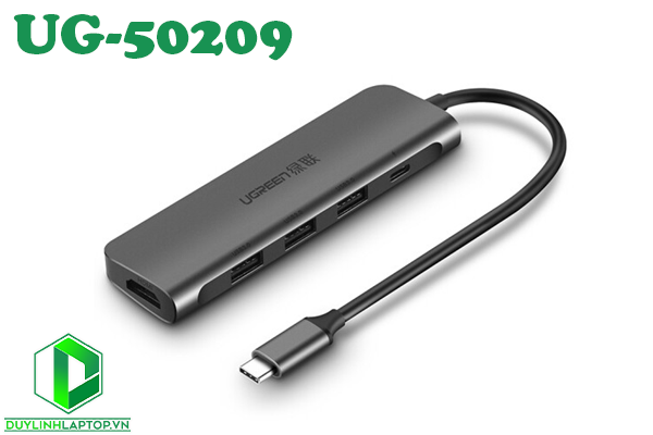 Cáp chuyển USB Type C đa năng ra USB Type C + HDMI + USB-C DP chính hãng UGREEN UG-50209