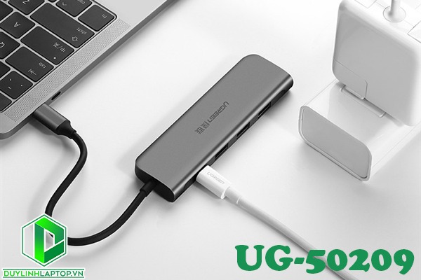 Cáp chuyển USB Type C đa năng ra USB Type C + HDMI + USB-C DP chính hãng UGREEN UG-50209