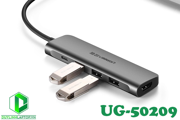 Cáp chuyển USB Type C đa năng ra USB Type C + HDMI + USB-C DP chính hãng UGREEN UG-50209