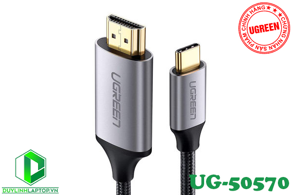 Cáp USB Type C to HDMI dài 1,5m chính hãng Ugreen UG-50570 hỗ trợ 3D,4K cao cấp