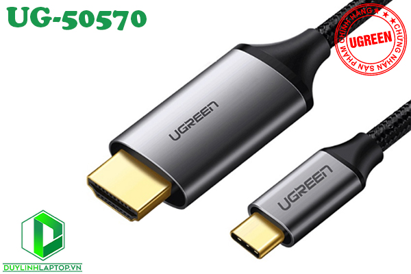 Cáp USB Type C to HDMI dài 1,5m chính hãng Ugreen UG-50570 hỗ trợ 3D,4K cao cấp