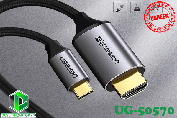 Cáp USB Type C to HDMI dài 1,5m chính hãng Ugreen UG-50570 hỗ trợ 3D,4K cao cấp