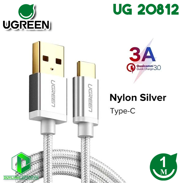 Cáp Sạc USB 2.0 To Type C 1M Ugreen 20812