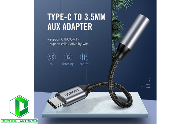 Cáp Chuyển USB Type-C ra Audio 3.5mm Cao Cấp UGREEN 30632 AV142 - Hàng chính hãng