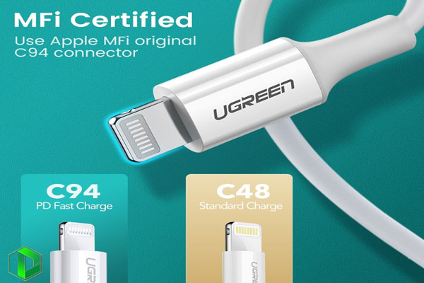 Cáp USB Type C to Lightning dài 1m chính hãng Ugreen