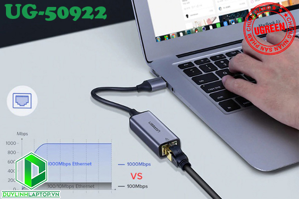 Cáp USB 3.0 to Lan chính hãng Ugreen UG-50922 tốc độ Gigabit 10/100/1000Mbps