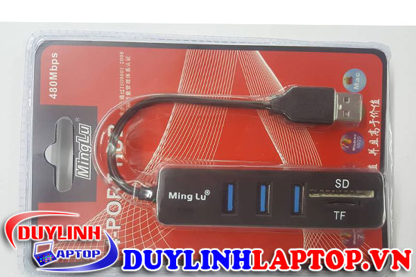 Bộ chia USB 2.0 ra 3 cổng, + 1 cổng SD + 1 cổng TF - Hub USB 2.0 chất lượng tốt Ming Lu